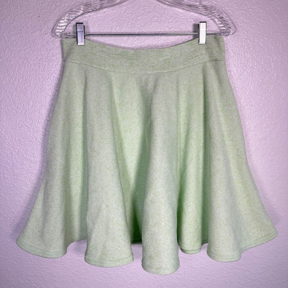 Elhoffer Essential Knit Skirt Women Large Skater Comfy Elven Coronation Green